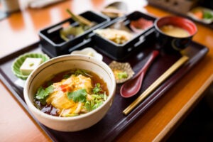 Tofu set in japanese restaurant